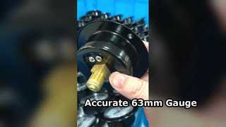 フロントフランジ、ブラックスチール、真鍮接続。 2.5" 63mm 0~0.6MPaベアマウント、