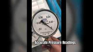 4" 100mm、-01~0Mpa クロームケース、真空圧力計