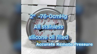 2" 50mm -0.1～0MPa -76～0cmHg オールステンレス、耐振性、シリコンオイル封入