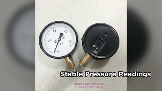 4インチ 100mm ブラックスチールケース、真鍮製内部とネジ山、0~1.6MPa。M20 * 1.5 ダイヤル垂直。