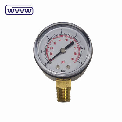 OEM 50mm 直径 0-15 PSI 0-1 Bar 1/4 NPT 圧力計