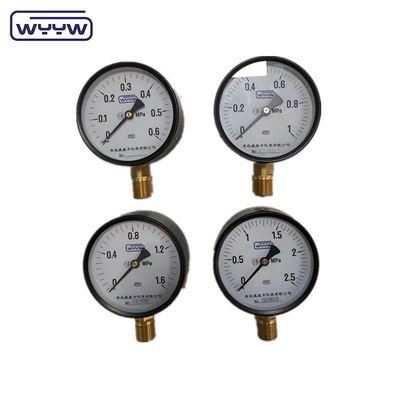 水管圧力計工場 100mm 4インチ M20X1.5 黒鋼 安い価格 マノメーター 20psi