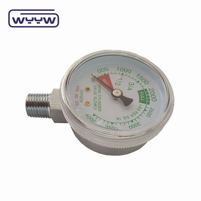 工場価格 0-4000psi クロム化医療用 油底入りなし 50mm クロム化酸素シリンダー圧力計