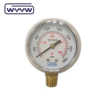 工場価格 0-4000psi クロム化医療用 油底入りなし 50mm クロム化酸素シリンダー圧力計