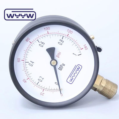 100mm 水 一般的な商業用圧力計 マノメーター 底部マウント