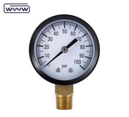 高品質で競争力のある価格 CE EN837-1 水空気 1psi (0 - 600 Psi) Npt 1/4 オイル水圧計