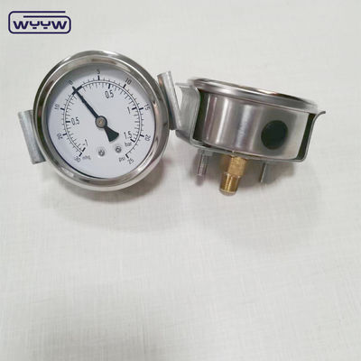 ss304 ハイドロリック ジャック 1/4&quot;bsp 2.5&quot;軸性液体で満たされたクランプ圧力計