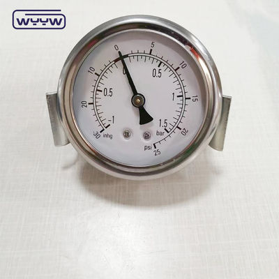 ss304 ハイドロリック ジャック 1/4&quot;bsp 2.5&quot;軸性液体で満たされたクランプ圧力計