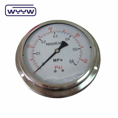 パネルマウント 4&quot; 1/2&quot;NPT またはBSPバー Psi ダブルスケール液体オイルを埋めるPG100シリーズステンレス圧力計