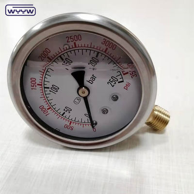 水力液体グリセリン詰めバー 100mm 底 3/8&quot;BSP 1/2&quot;G 圧力計 EN837-1