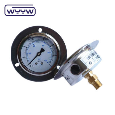 衝撃抵抗 精密 150 Psi 水力圧力計 オイル 400 Bar フランジ付き
