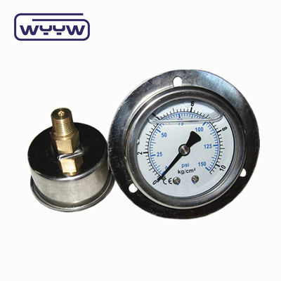 衝撃抵抗 精密 150 Psi 水力圧力計 オイル 400 Bar フランジ付き