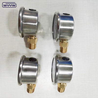 40mmダイヤル ss304ケースポインタタイプ ブルードンチューブ 垂直 0-10bar /psi オイルで満たされた圧力計 1-1/2