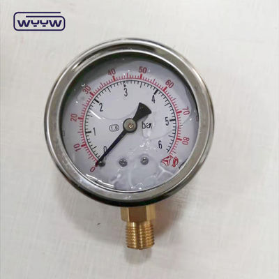 高品質のブラス接続 1/4 &quot;BSP ダブルスケールバー Psi EN837-1 精度 1.6 液体で満たされた圧力計