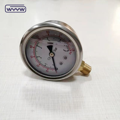 高品質のブラス接続 1/4 &quot;BSP ダブルスケールバー Psi EN837-1 精度 1.6 液体で満たされた圧力計