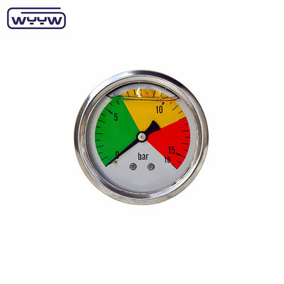 63mm EN837-1 水圧水 0-10bar /psi 軸入油 グリセリンで満たされた圧力計 2.5インチマノメーター