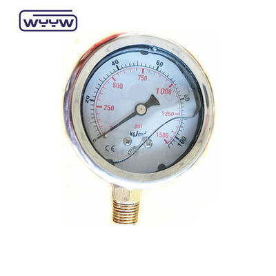 1/8&quot;NPT 下部接続圧力計 1.5&quot;40mm オイル圧力試験計
