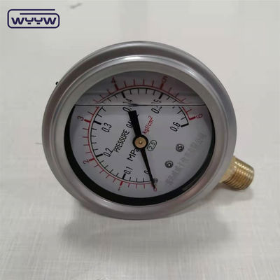 63mm 2.5&quot; 水力 衝撃 耐久 ステンレス 鋼 油 で 満たさ れ た 圧力計