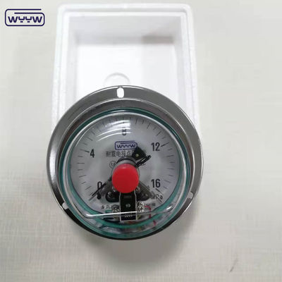 60MPa シリコンで満たされた 380V 電気接触圧力計 衝撃耐性