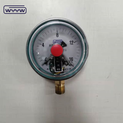 ステンレス鋼 シリコンで満たされた圧力計 底部接続 100mm