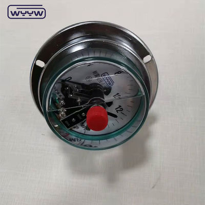 ステンレス鋼 シリコンで満たされた圧力計 底部接続 100mm