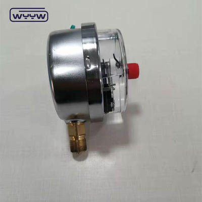 ステンレス鋼 シリコンで満たされた圧力計 底部接続 100mm
