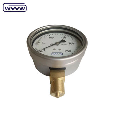 中国 工場 カプセル圧力計 100mm mbar ss ケース 青銅接続 1/2&quot;bsp Cmh2o低圧気圧計