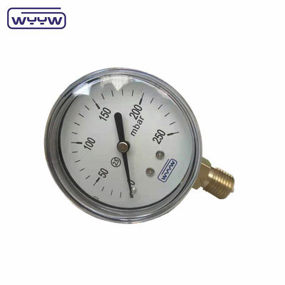 中国 工場 カプセル圧力計 100mm mbar ss ケース 青銅接続 1/2&quot;bsp Cmh2o低圧気圧計
