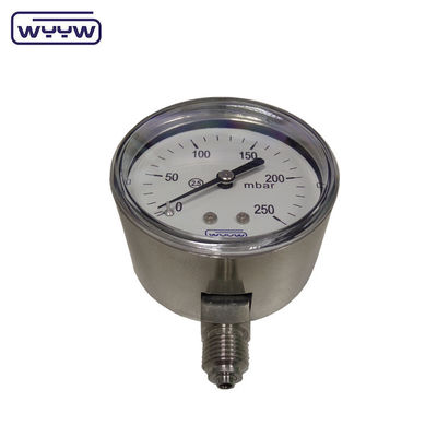 MMWC &amp; Mbar 63mm カプセル圧力計マノメーター ステンレス鋼材