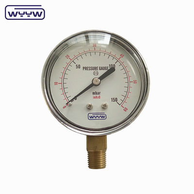 mbar inH2O 低圧バロー 圧力計 2.5&quot;
