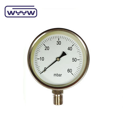 60-100mm CmH2O カプセル圧力計マノメーター 1.6% 正確さ