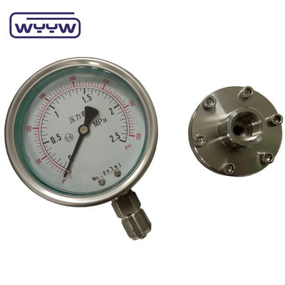 4インチ 100mm 圧力計 弁 封印 SSケースとSS内部