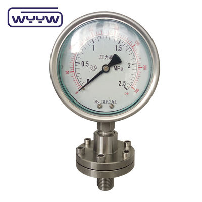 100mm SS316 圧力計 隔膜シール 底部設置