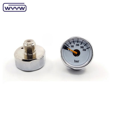 350 Bar ミニチュア圧力計 23mm ブラスケース バックマウント