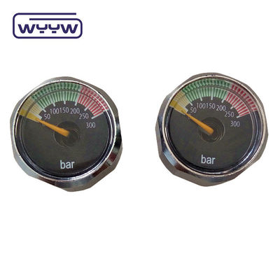 350 Bar ミニチュア圧力計 23mm ブラスケース バックマウント
