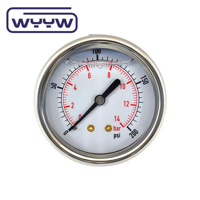 軸性グリセリン 63mm 化合物圧力計 水圧計 テスト器 バックマウント