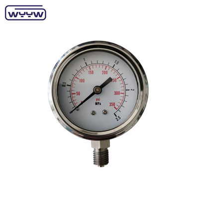 2.5&quot; SS304 オイルで満たされた高圧計 Psi 2.5% 1.6% 正確さ