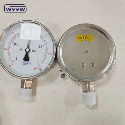 真空化合物乾燥SS304底接続 G1/2&quot; 4インチ 良い価格圧力計 -1+1bar