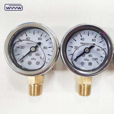 1.5&quot; 40mm グリセリン満載圧力計 マノメーター 100kpa 底部接続