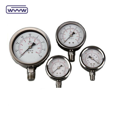 63mm 直径 ±2.5% 正確度 クラス 全ステンレス鋼圧力計 OEMサービス受付