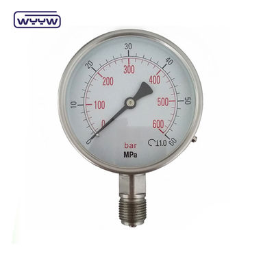 1年 ±1.6% 完全スケール精度 液体で満たされた真空計 1/4&quot; 1/2''BSP/PT/NPT/G/M糸