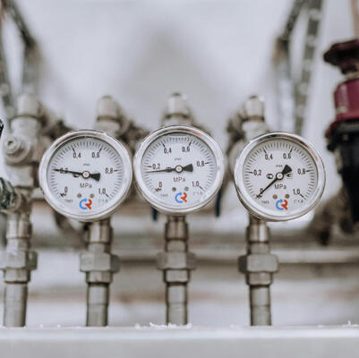 DN25 フレンズサイズ 底部マウントとブルドンチューブ構成のダイアフラーム圧力計