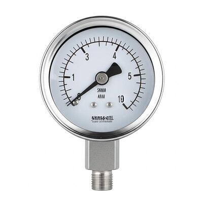 316 ステンレス鋼 50mm 振動耐性軸圧計 底部接続