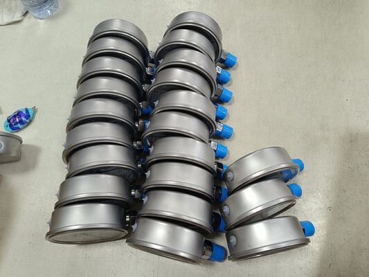 4インチ 100mm 液体充填油圧圧力計、0-2.5MPa/0-25kgf/cm² 範囲、耐衝撃設計