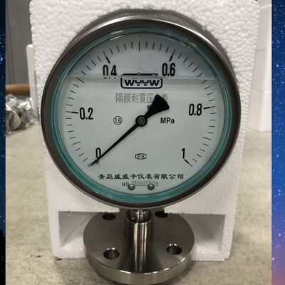 6インチ150mmの衛生用圧力計 フレンズ付き 0-1MPa範囲 振動耐性弁設計
