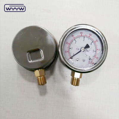 63mm オイル充填マッドポンプ圧力ゲージ、ステンレススチールケースとカスタマイズ可能な圧力範囲付き
